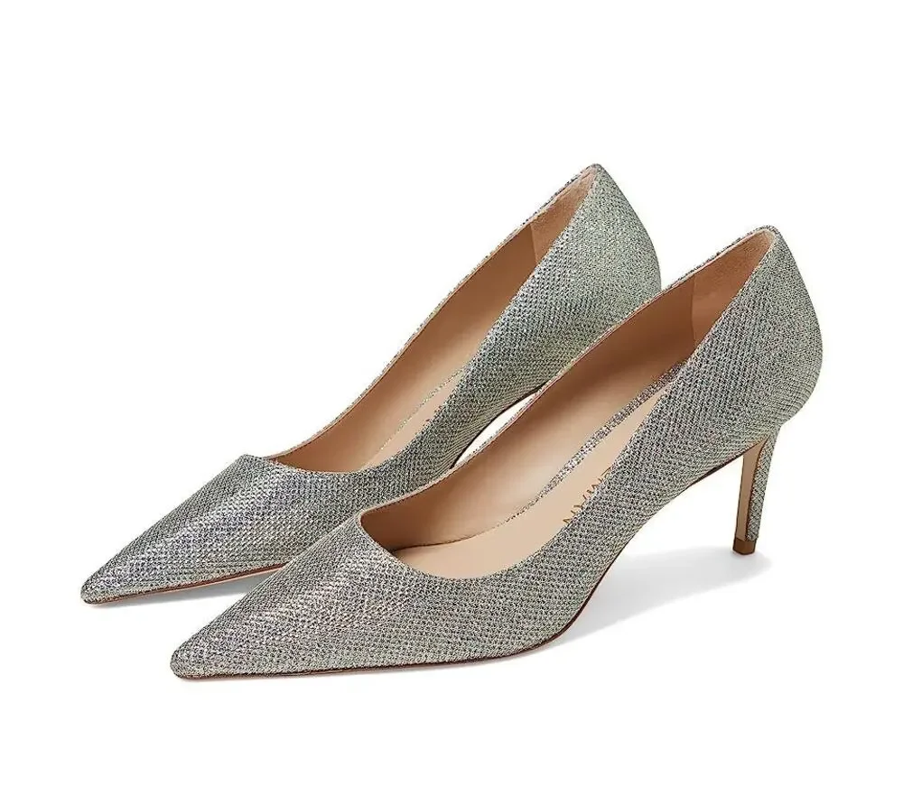 Stuart Weitzman Women’s Stuart 75 Pump Platino Heels Size 5 Gold NWOB